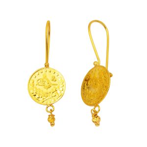Quarter Resat 22 Karat Drop Gold Earring