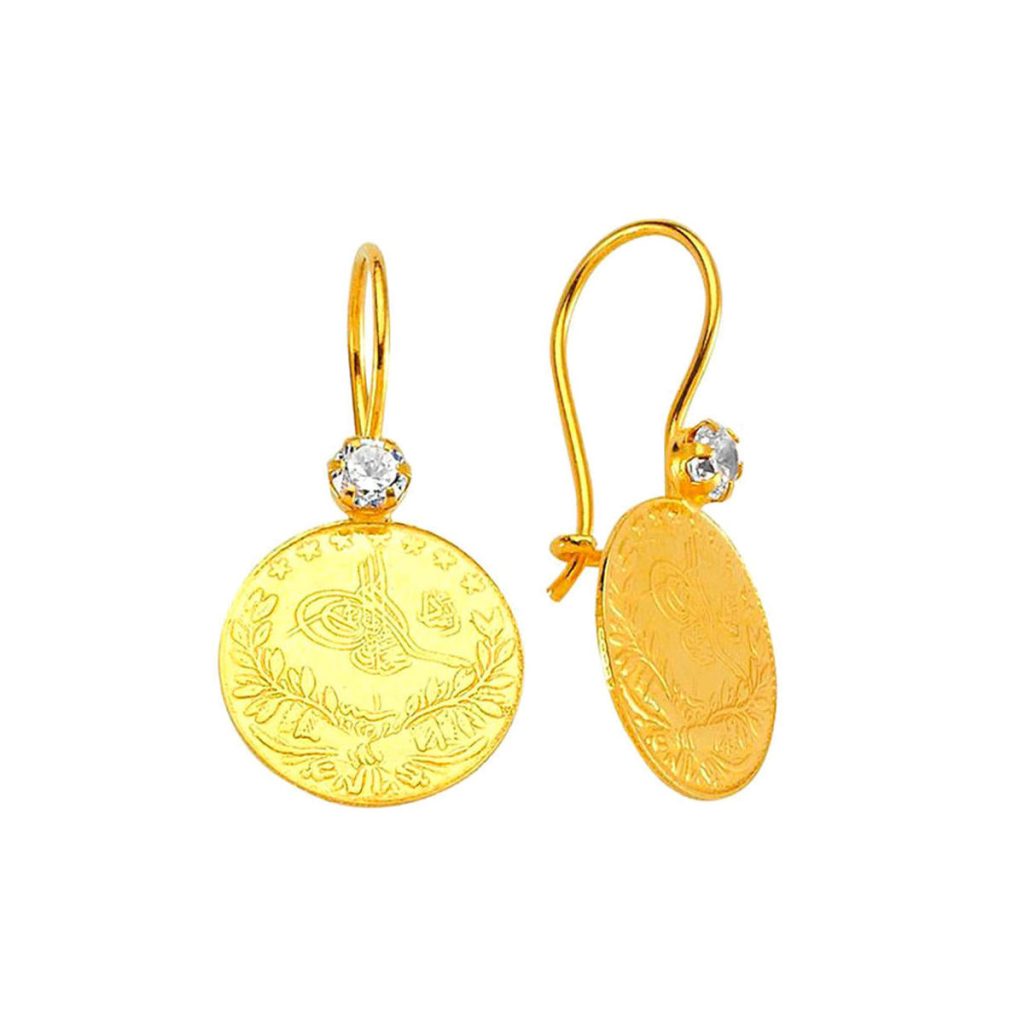 Quart Resat 22 Carats Or Sarkaç Boucle d&rsquo;Oreille