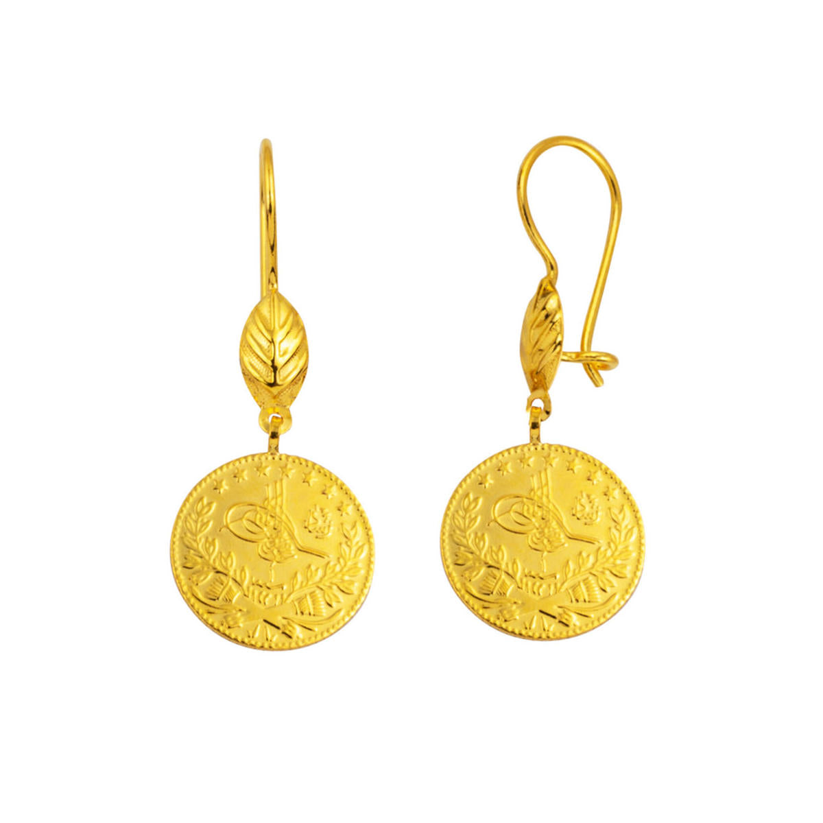 Resat Quarter 22 Karat Sarkaç Gold Earring