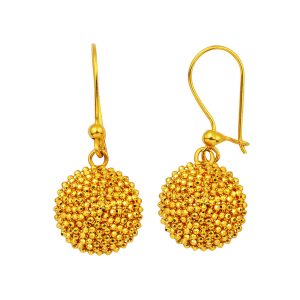 Boules 22 Carats Sarkaç Or Boucle d&rsquo;Oreille
