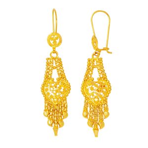 Hint İşi 22 Karat Sarkıt Gold Earring