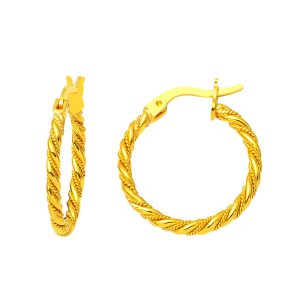 Twist 2 cm Çaplı 22 Karat Gold Earring