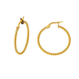 2 cm. Çaplı 22 Karat Gold Twisted Earring