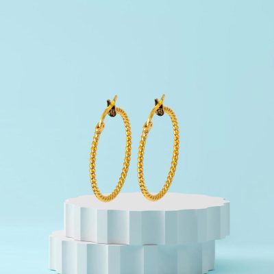 2 cm. Çaplı 22 Ayar Altın Burma Küpe - 22K - 4.11g - EZ Gold