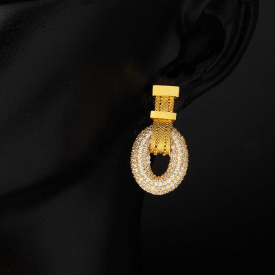 Créole Maille Trabzon 22 Carats Or Boucle d'oreille - 22K - 8.75g - EZ Gold
