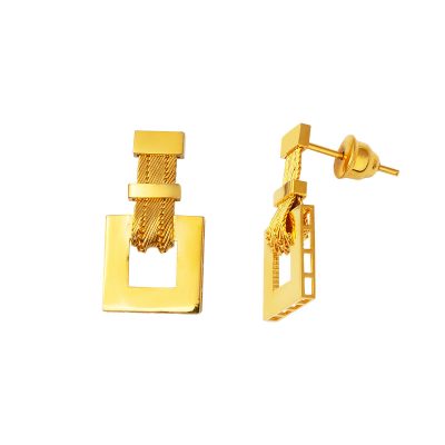 Gelin 22K Gold Trabzon Mesh Earring