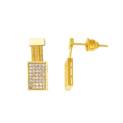 Maille Trabzon 3 à Rangs 22 Carats Or Boucle d'oreille