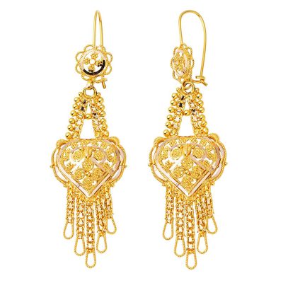 Hint İşi avec Cœur Sarkaç Or Boucle d'oreille
