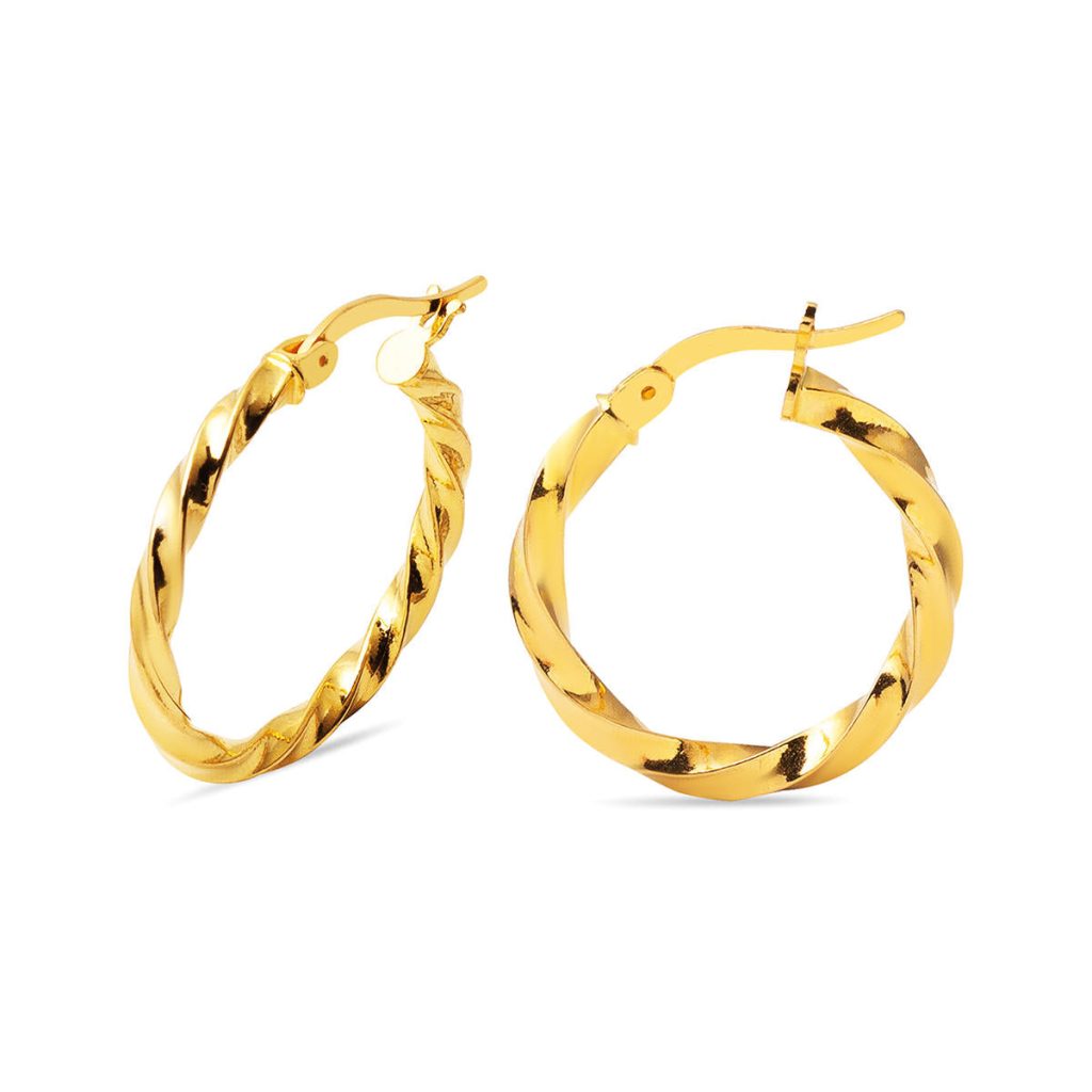 Twist 2 cm. Çaplı 22 Karat Hoop Earring
