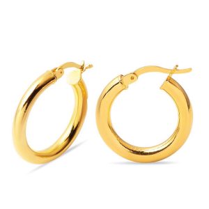 Classique 2,2 cm. Çaplı 22 Carats Creole Boucle d&rsquo;Oreille