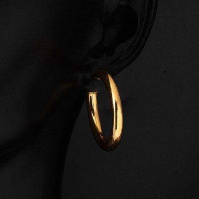 Klasik 2,2 cm. Çaplı 22 Ayar Halka Küpe - 22K - 3.48g - EZ Gold