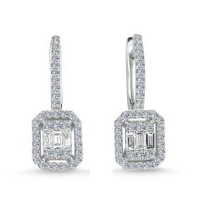 0,72 Carat Baguette Diamond Earring