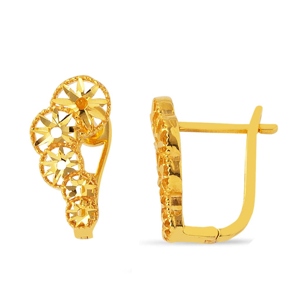 Star 22 Karat Plain Gold Earring