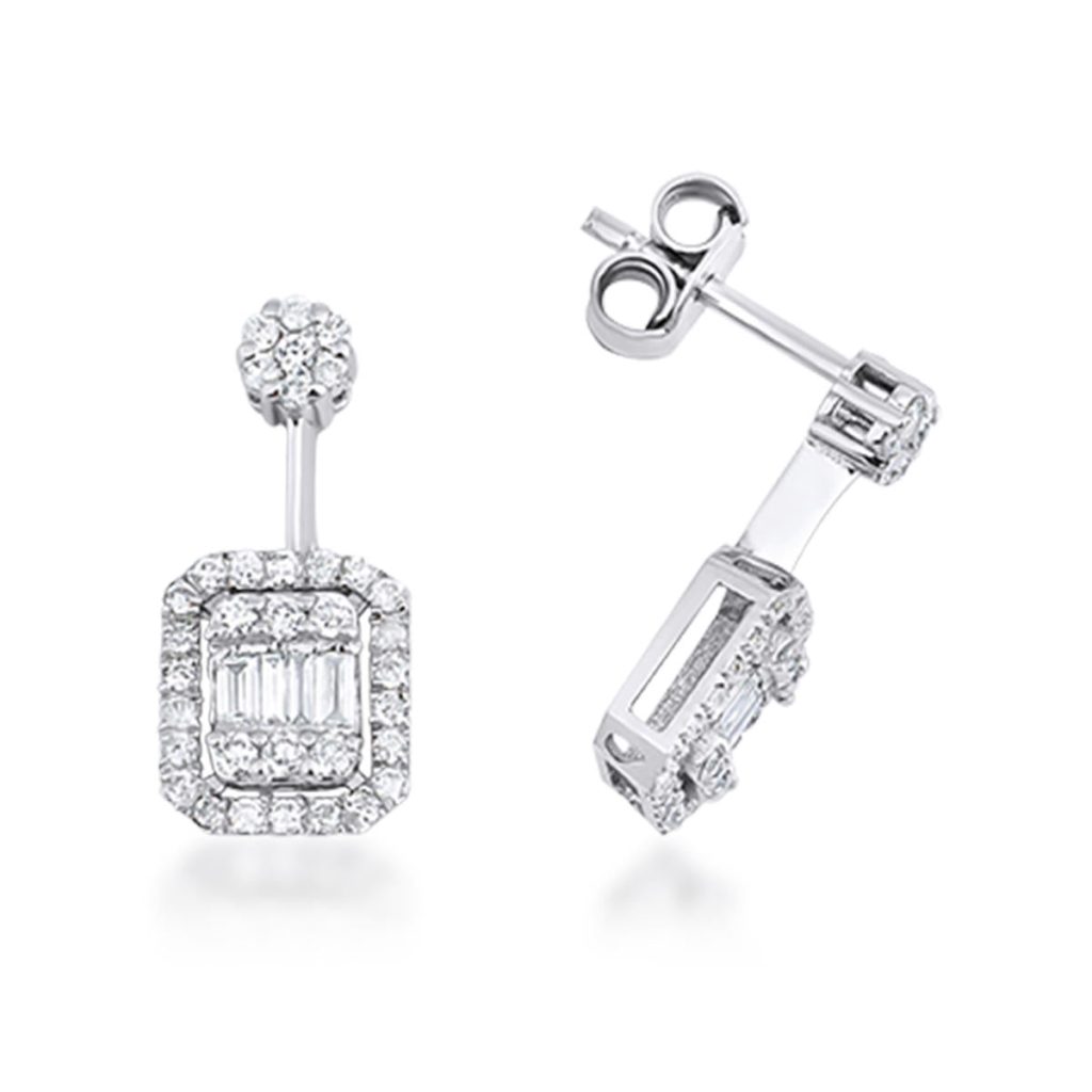 0,43 Carat Baguette Diamond Earring