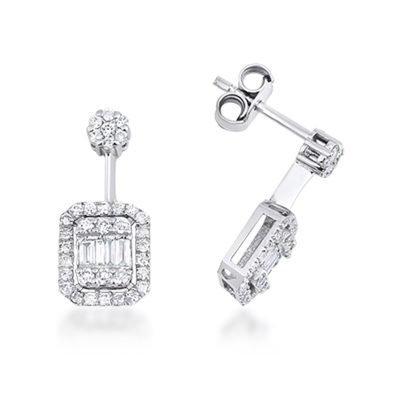 0,43 Karat Baguette Diamond Earring