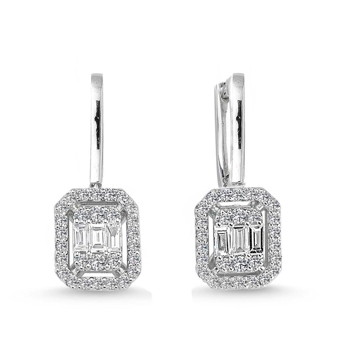 0,38 Carat Baguette Diamond Earring