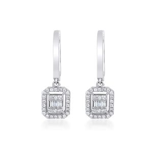 0,26 Carat Baguette Diamant Boucle d&rsquo;Oreille
