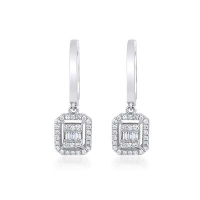 0,26 Karat Baguette Diamant Boucle d'oreille