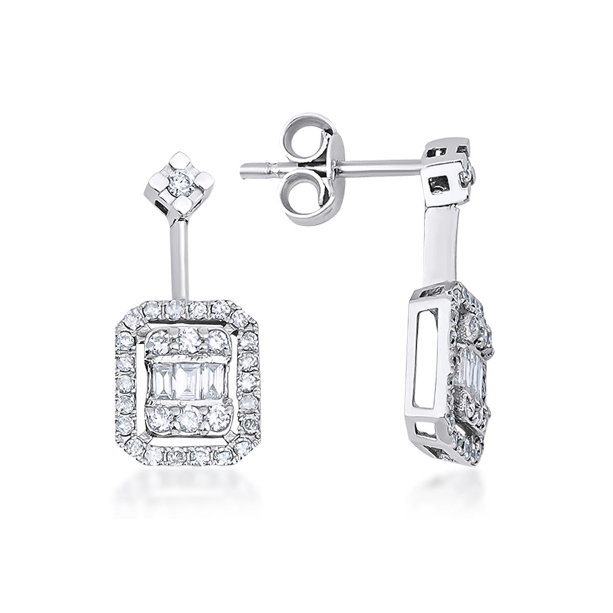 0,39 Carat Baguette Diamond Earring