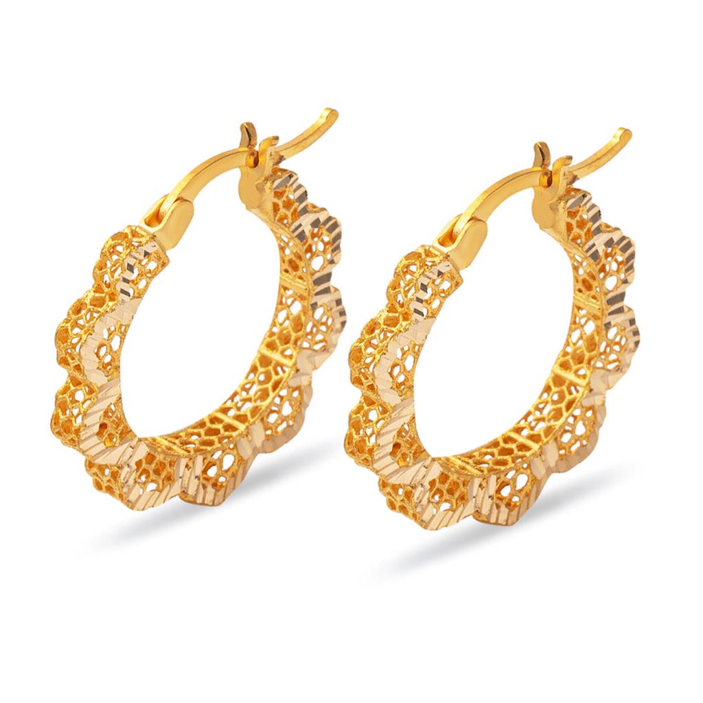Papatya 22 Carats Creole Or Boucle d&rsquo;Oreille