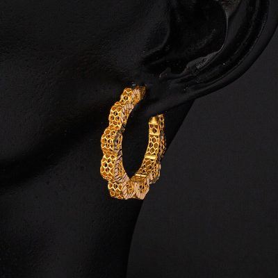 Papatya 22 Ayar Halka Altın Küpe - 22K - 3.93g - EZ Gold