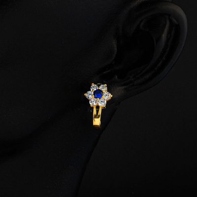 Lacivert avec Pierres 14 Carats Or Çocuk Boucle d'oreillesi - 14K - 1.53g - EZ Gold