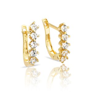 Five-Stone 14 Karat Gold Earring