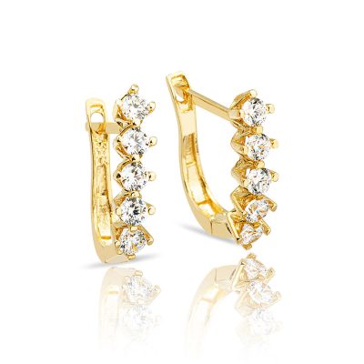 Five-Stonelı 14K Gold Earring