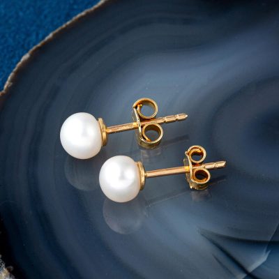 Sedef Beyazı 14 Ayar İncili Altın Küpe - 14K - 1.3g - EZ Gold