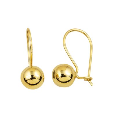 Cilalı 14 Carats Or Sarkaç Top Boucle d'oreille