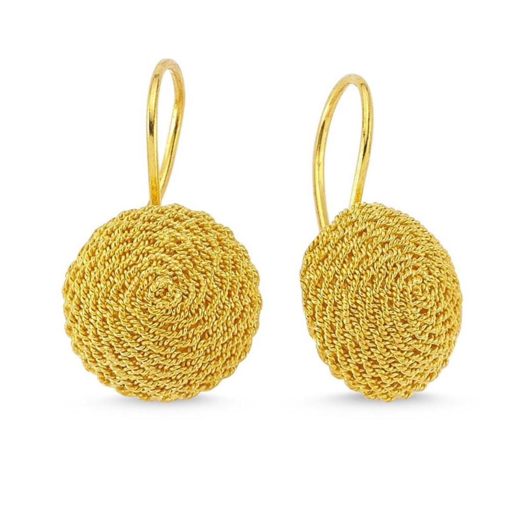 Telkari 22 Karat Gold Plain Earring