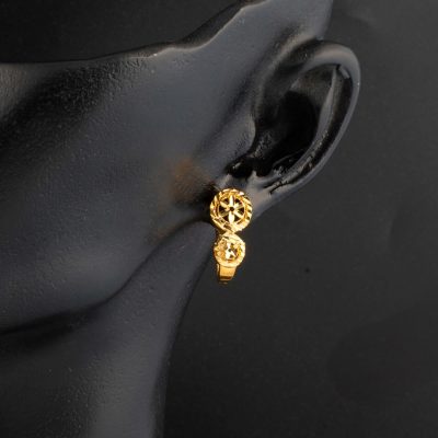 Çiçek 22 Ayar Taşsız Altın Küpe - 22K - 2.92g - EZ Gold