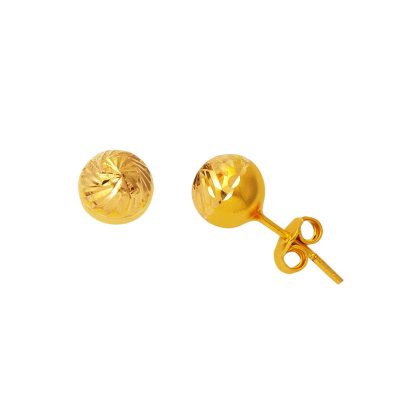 8 mm. with Screws 22K Top Gold Earring