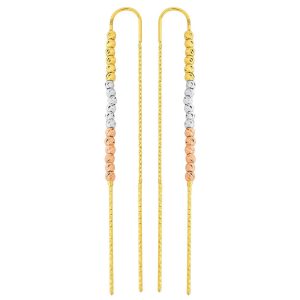 Top Beaded 14 Karat Gold Chain Earring