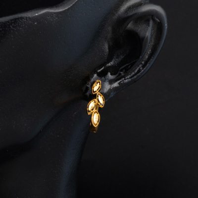 Damla Taşsız 22 Ayar Altın Je Küpe - 22K - 3.14g - EZ Gold