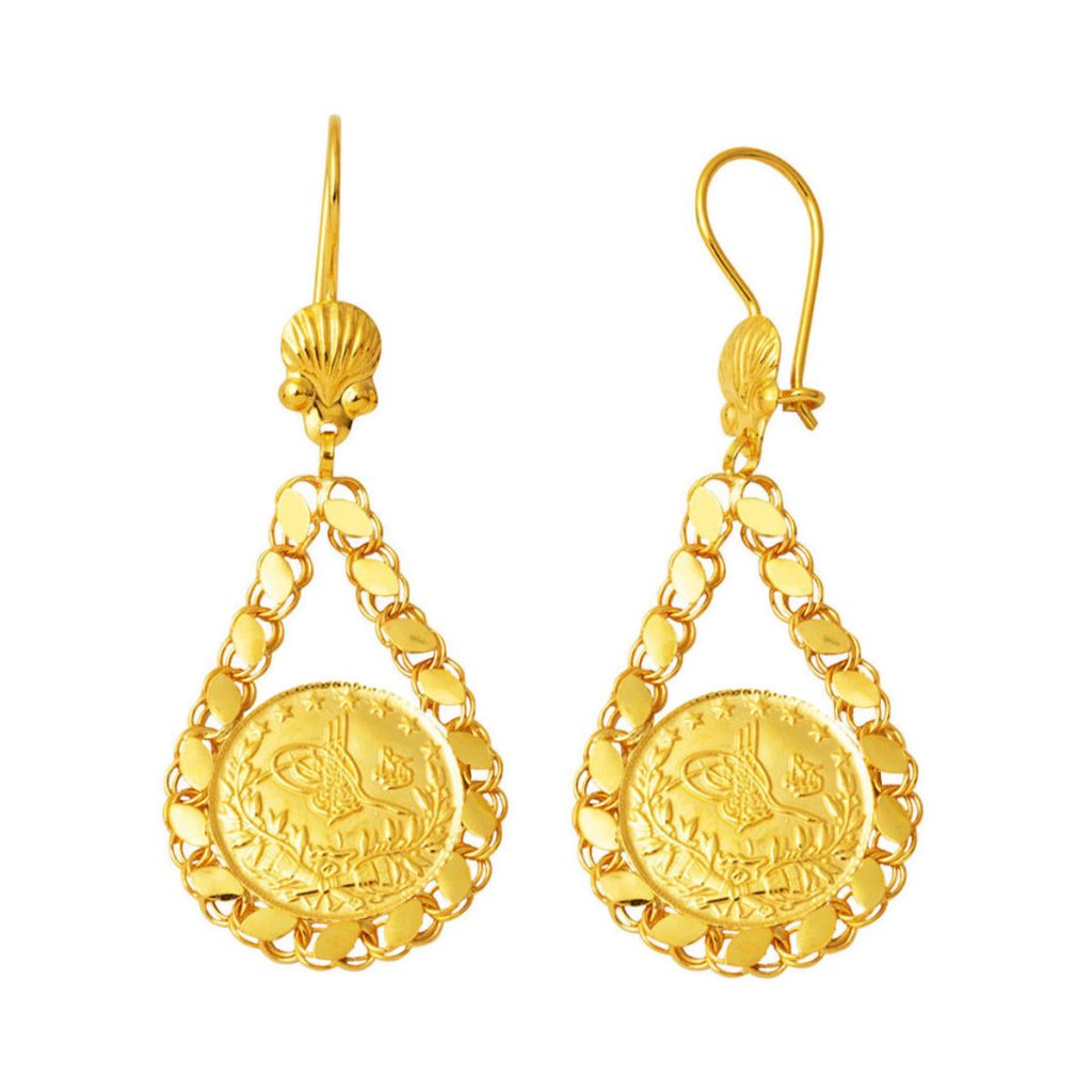 Pullu Half Resat Gold 22 Karat Gold Earring