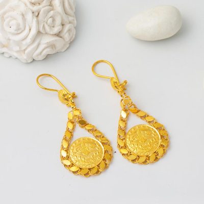 Pullu Half Reşat Goldlı 22K Gold Earring - 22K - 10.5g - EZ Gold