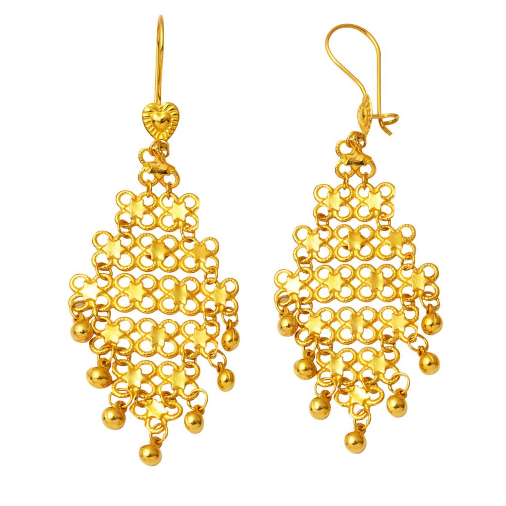 Hint İşi Sonsuzluklu 22 Karat Gold Earring