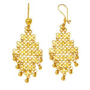Hint İşi Sonsuzluklu 22 Karat Gold Earring