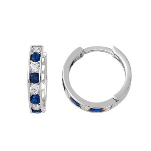Blue with Stones 14 Karat White Gold Genç Earringsi