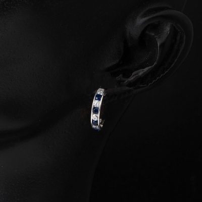 Blue with Stones 14K White Gold Genç Earringsi - 14K - 1.66g - EZ Gold