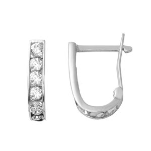 Rangpierrelı 14 Carats Blanc Or Enfant Boucle d'oreillesi