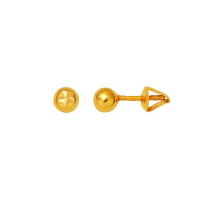 22K Gold Kalemli Top Earring 5mm.