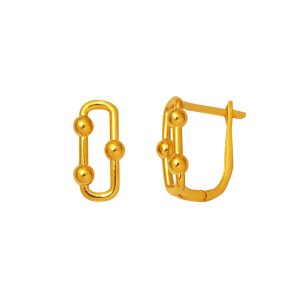 22 Karat Tifany Design Klipsli Gold Earring