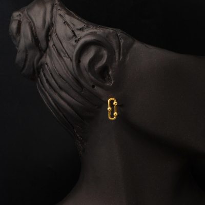 22 Ayar Tifany Tasarım Klipsli Altın Küpe - 22K - 4.6g - EZ Gold
