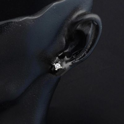 Solitaire 14K White Gold Earring - 14K - 1.16g - EZ Gold