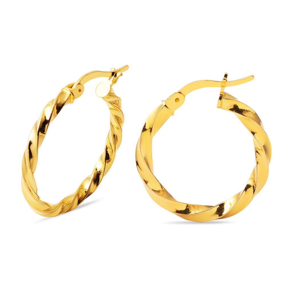 Torsade 2,2 cm. Çaplı 22 Carats Creole Boucle d&rsquo;Oreille