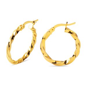 Twist 2,2 cm. Çaplı 22 Karat Hoop Earring