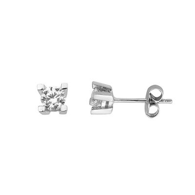 Beyaz 14 Carats Or Solitaire Boucle d'oreille