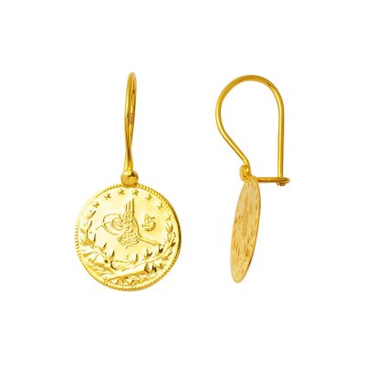 14K Gold with Monogram Earring